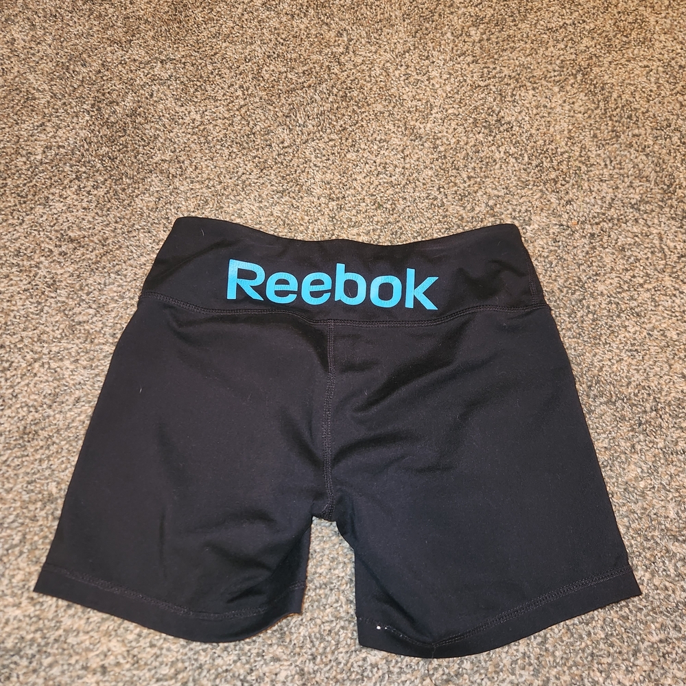 Reebok Black Shorts with Blue Logo